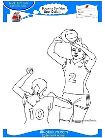 Çocuklar İçin Voleybol Boyama Sayfaları 